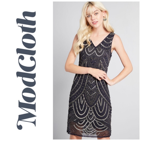 Modcloth Dresses & Skirts - Roaring Revival Beaded Flapper Great Gatsby Dress